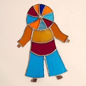 Captivating Stained Glass Person Patchwork BOHEMIAN HIPPIE VINTAGE
